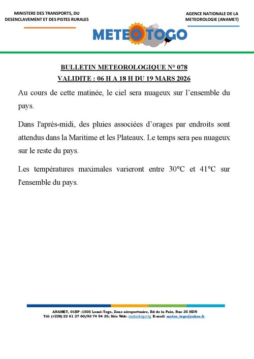 Bulletin météo_19032026_MATIN